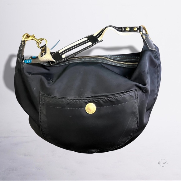 COACH BLACK SATEEN HAMPTON PURSE BAG Y2k VINTAGE - Picture 3 of 16